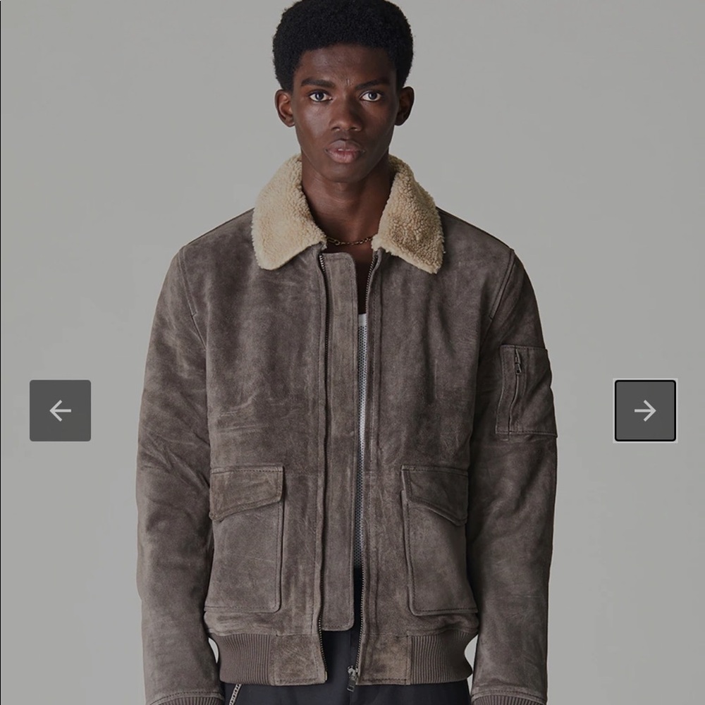 Tulsa Shepard Collared Suede Aviator Men’s Jacket (UK Brand)